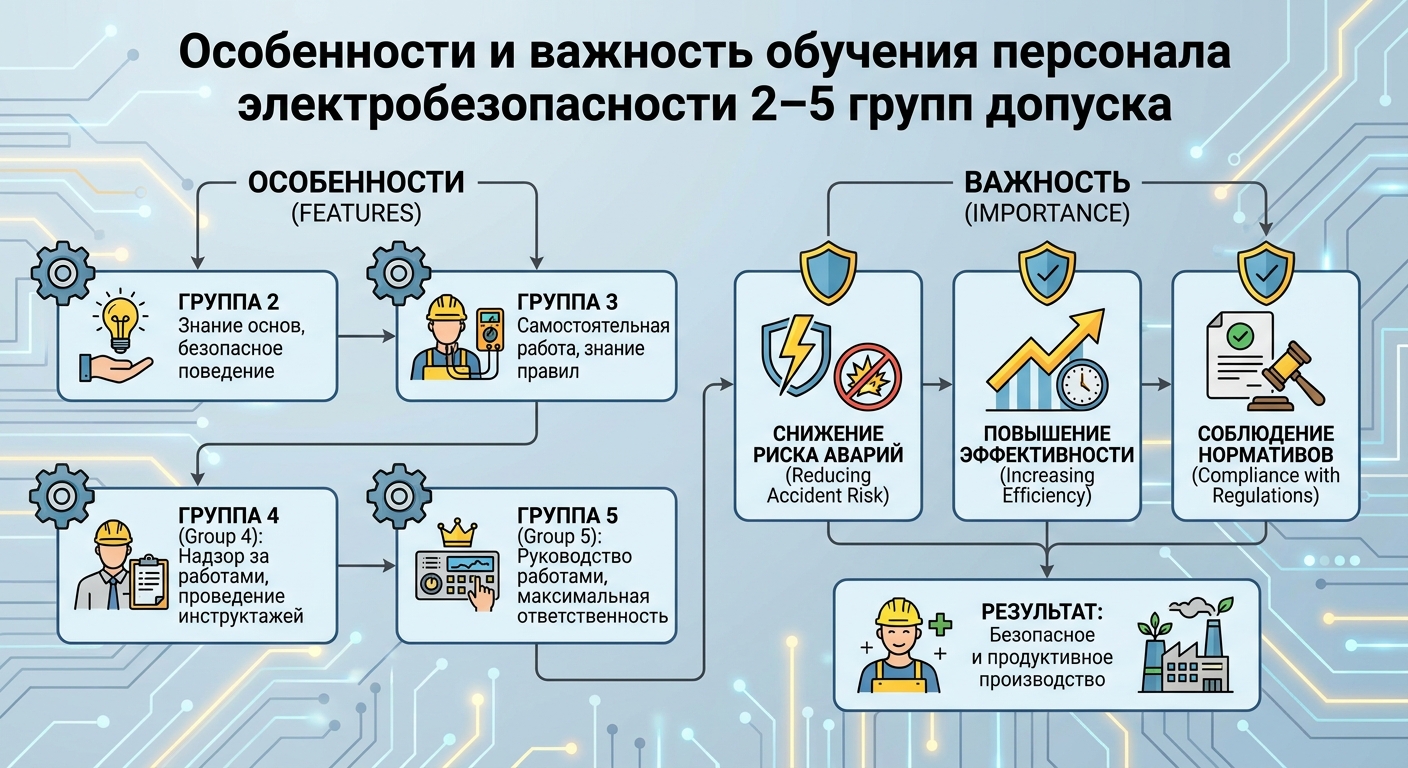 Особенности и важность обучения персонала электробезопасности 2–5 групп допуска